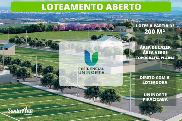 Terreno Residencial à venda | 200 m² | R$ Consulte | Uninorte | Piracicaba/SP Estrada Primo Crivellari Piracicaba - Residencial Uninorte