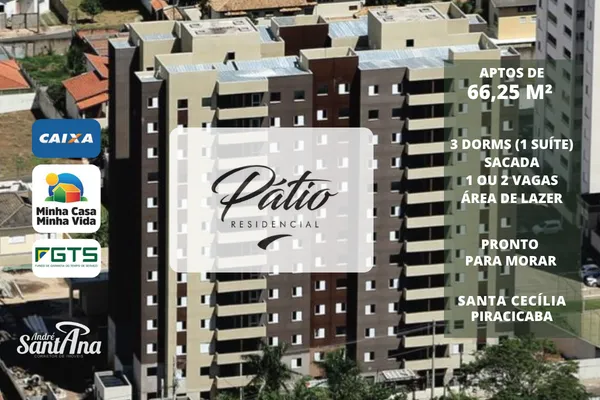 Apartamento &agrave; venda | 3 dormit&oacute;rios | 66 m&sup2; | R$ 285.000 | Santa Cec&iacute;lia | Piracicaba/SP  Piracicaba - 