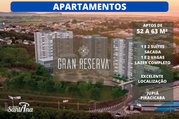 Apartamento &agrave; venda | 2 dorms | 52 m&sup2; | R$ 266.340| Bongue | Piracicaba/SP  Piracicaba - Gran Reserva Safira
