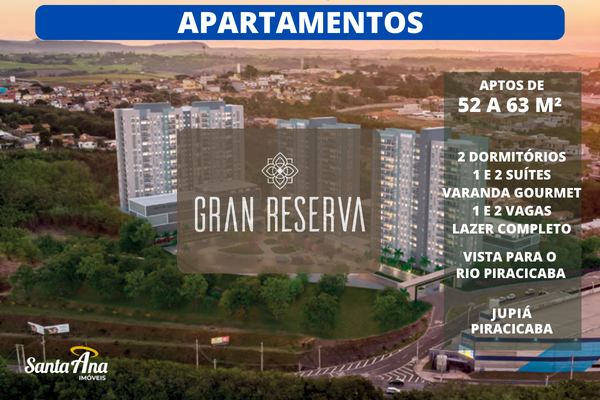 Apartamento &agrave; venda | 2 dorms | 52 m&sup2; | R$ Consulte | Bongue | Piracicaba/SP  Piracicaba - Gran Reserva