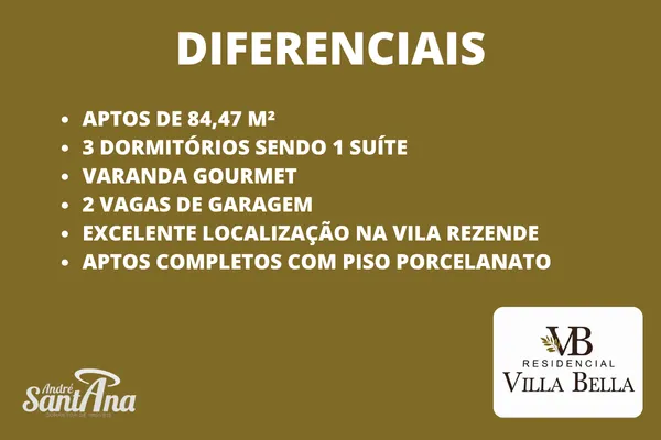 Apartamento &agrave; venda | 3 dormit&oacute;rios | 84 m&sup2; | R$ 546.683 | Vila Rezende | Piracicaba/SP Rua João Batista de Castro Piracicaba - 