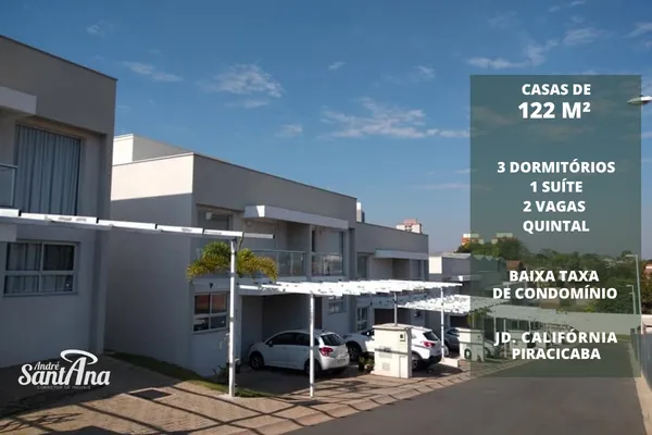 Casa &agrave; venda em condom&iacute;nio | 122 m&sup2; | R$ 590.000 | Jardim Calif&oacute;rnia | Piracicaba/SP  Piracicaba - 